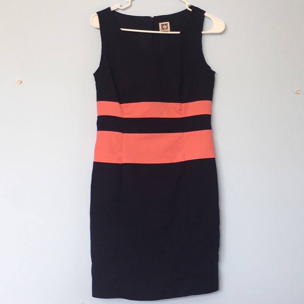 CLOSET CLOSING! Anne Klein sheath dress, sz 4 Navy